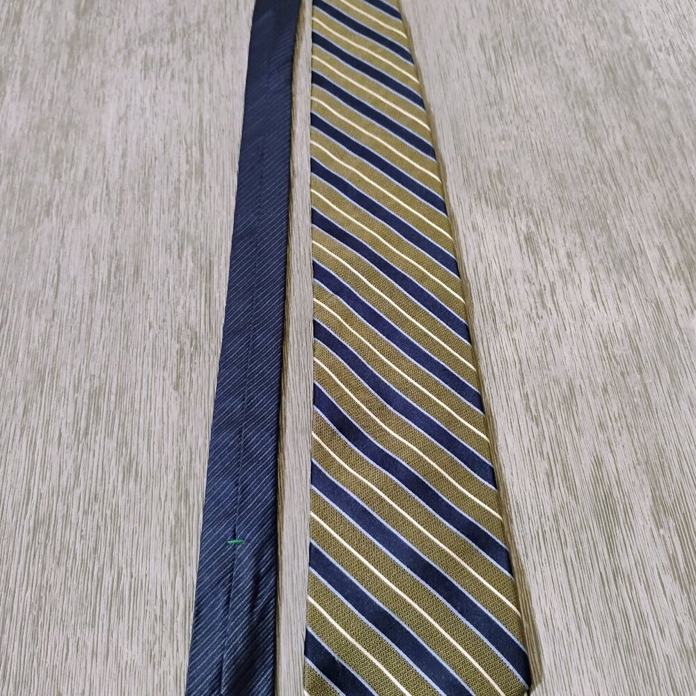 Tommy Hilfiger Olive Navy Striped Tie